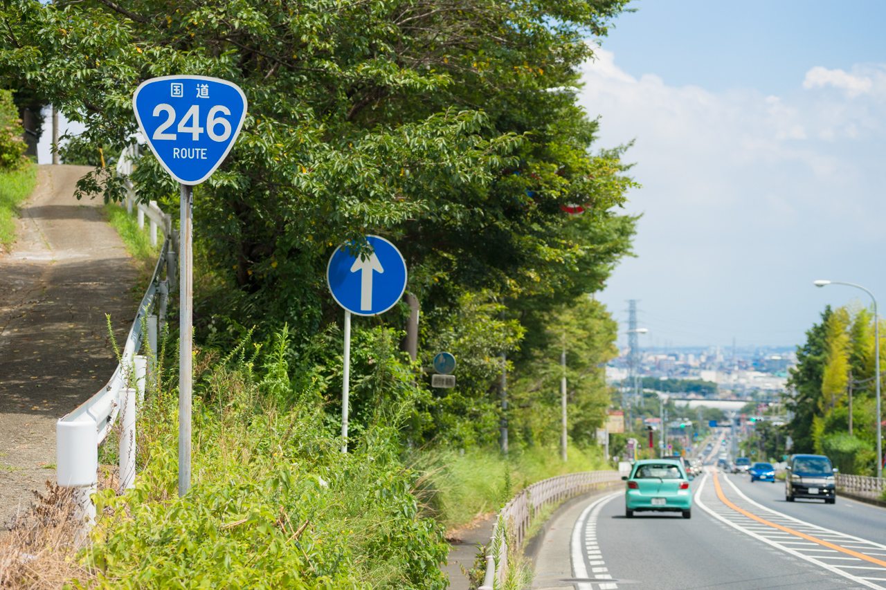 伊勢原市 国道246号 善波の坂道 道路名勝map